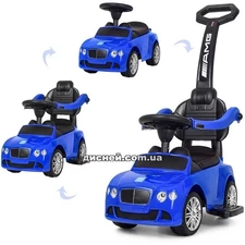 Детская каталка-толокар M 3901 L-4 Bentley, кожаное сиденье, синяя